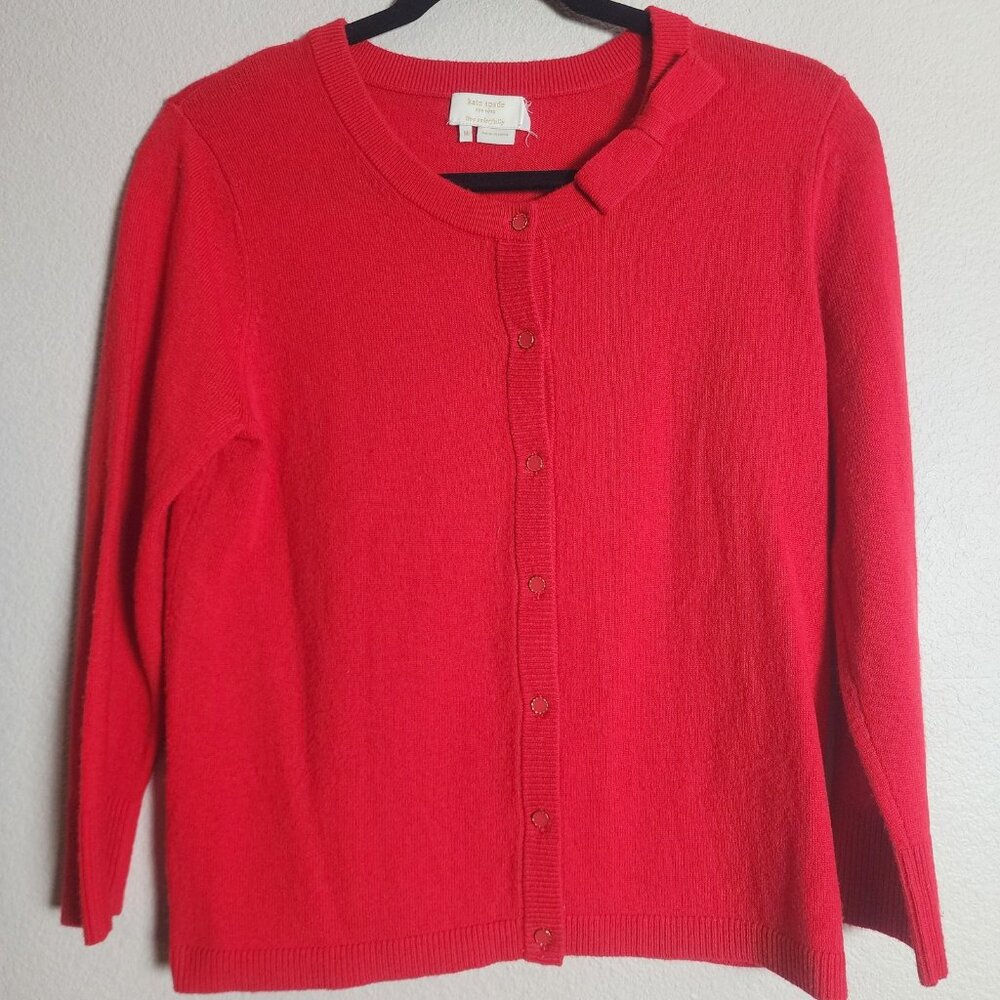 kate spade Red Crew Neck Button Cardigan